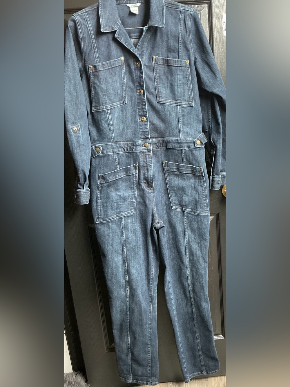 Women’s Blue Denim Workwear Jumpsuit - Classic Utility Style